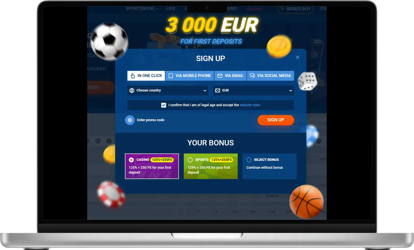 Mostbet rasmiy saytidagi ro'yxatdan o'tish formasi: bir klikda, telefon, e-mail yoki ijtimoiy tarmoqlar orqali, kazino yoki sport bonusini tanlash bilan